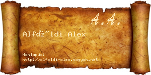 Alföldi Alex névjegykártya